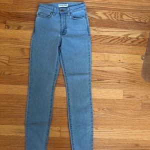 American Apparel light wash high waisted jeans